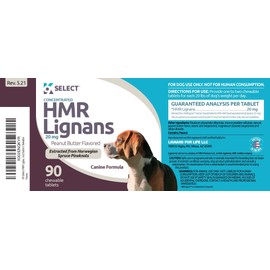 K9 Select HMR Lignans for Dogs - Enhancer for Overall Wellness, Immune Support for Dogs - Norway Spruce Extract Holistic Dog Health - Digestion, & Coat Care - Peanut Butter, 20mg, 90 Tablets