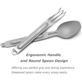 Nextool KT5525 Cutlery Set Fork and Spoon 2-in-1 Portable Tableware (Titanium)