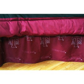 College Covers Everything Comfy Texas A&M Aggies Dust Ruffle Bed Skirt, Queen