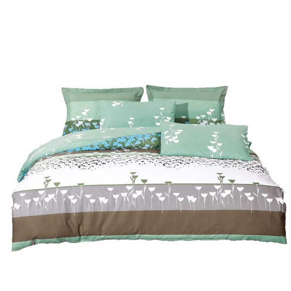 Swanson Beddings Buttercups 3-Piece 100% Cotton Bedding Set: Duvet Cover and Two Pillow Shams (King)