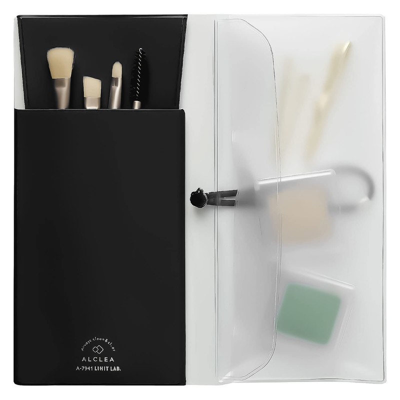LIHIT LAB A7941-24 Anti-Bacterial PVC Flat Pencil Case, Transparent, Slim