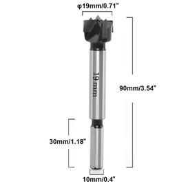 Sinoprotools Forstner Bit 3/4 Inch 19mm - Carbide Tipped Forstner Drill Bits - Forstner Bits for Woodworking Hole Saw Auger Opener, Drilling Boring Bit, for Hard Wood Plastic Plywood