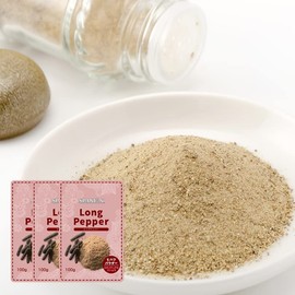 ヒハツ パウダー 100% 300g (100g × 3袋セット)【大容量】｜100gずつ個包装！保存に便利なチャック付袋入り！｜ ヒハツパウダー 粉末 ロングペッパー 長胡椒 ながこしょう ひはつ フィファチ ピパーチ ヒバーツ 島胡椒 スパイス