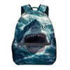 MIEPOS Fierce Shark Attack Backpack,Ocean Fish Polyester Backpacks,Lightweight Double Shoulder