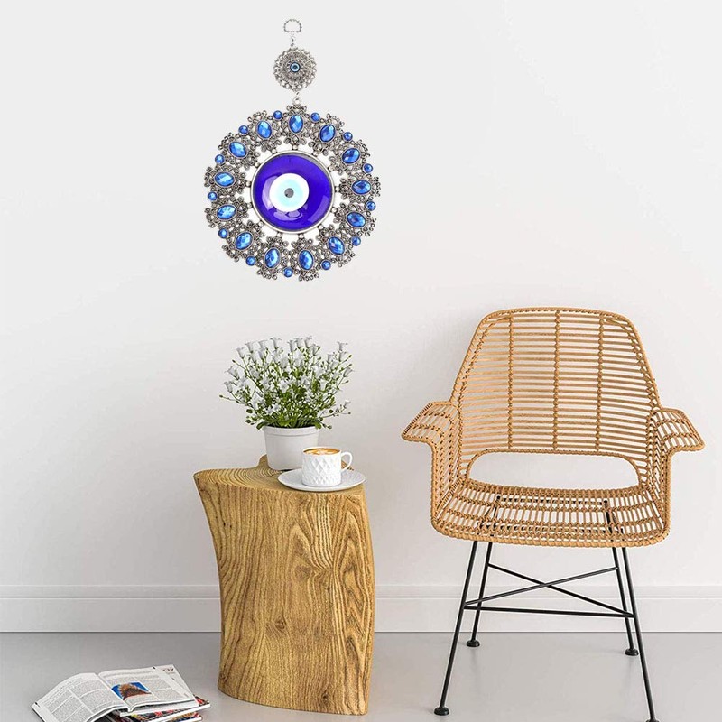 Turkey Blue Evil Eye Ornament, Blue Eyes Pearl Fatima Hand