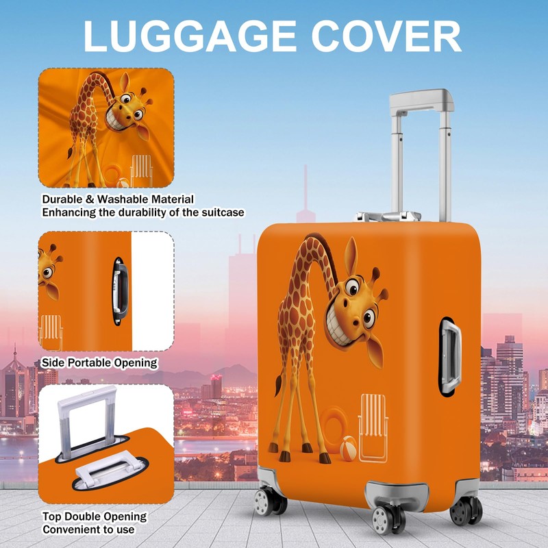 ANNA QUEEN Giraffe Fun Luggage Cover, Playful Giraffe Design with