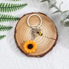 Sunflower and Bee Keychain, Creative Floral Design Gift for Women,