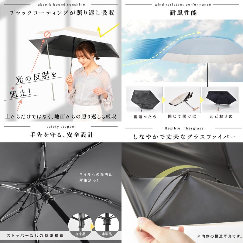 Parasol, Folding Parasol, Ultra Lightweight, Only 7.1 oz (205 g),