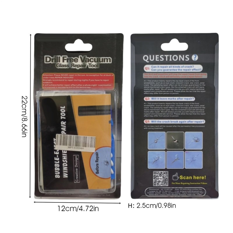 Windshield Repair Kit, Glass Crack Repair Liquid, Professional Glass Maintenance