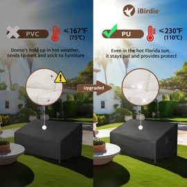 iBirdie Patio Furniture Sofa Covers 54W x 38D x 35H 2-Seater inch Outdoor Waterproof Couch Loveseat Bench Cover, Black