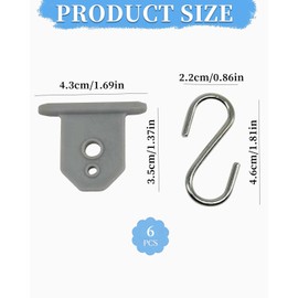 KGDUYC 6 Pieces Pipe Hooks, Caravan Awning Hooks, Camping Awning Hooks Rail Fittings for Caravans, Motorhomes, Christmas Parties, Camping Tents, Indoor and Outdoor Decorations