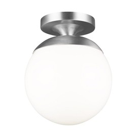 Generation Lighting 7518EN3-04 Leo - Hanging Globe One Light Wall/Ceiling Semi-Flush Mount, Satin Aluminum