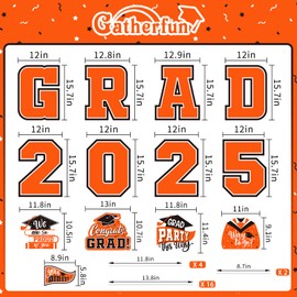 Orange Themed Graduation Decorations 2025 - Graduation Yard Signs Class of 2025,Congratulate Graduation yard signs - Graduation Party Supplies for High School & Graduation Party Decorations