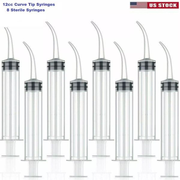 Global 8 Pack 12CC/ML Dental Syringe Dental Irrigation Sterile Syringe