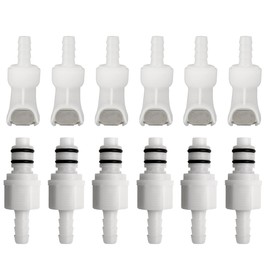 IRONSTAR Quick-Disconnect Hose Barb Insert, Quick Connect Hose Fittings, Plastic Quick Connect Male/Female Coupling Connector, 1/4" Inner Diameter hose, 2 Female Connectors and 2 Male Connectors