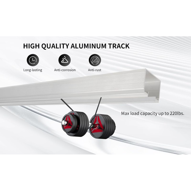 DIYHD 60" Commercial Grade Aluminum Pocket Door Track Kit,Ceiling Mount