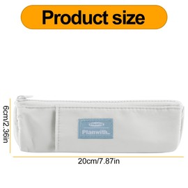 Thyonta Lightweight Mini Stretch Pencil Stationery Pouch Waterproof and Portable Reading Strap Pencil Case Suitable for Office Outdoor Makeup（White）