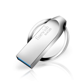 USB Stick 64GB 3.0, Mini Memory Stick 64GB USB 3.0 Pen Drive Portable USB Flash Drive 64GB with Keychain for PC/Laptop/Car Audio/Smart TV. Plug and Play. 80MB/s Reading (Silver)