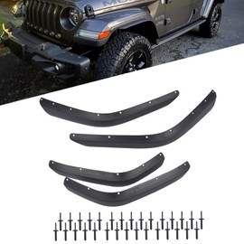 Flynsu Front & Rear Fender Flares Extension Set Replacement for 2018-2024 Jeep Wrangler JL JLU Sahara Wheel Fender Liner (Not Fit High Clearance Fender Flares, Not fit 4XE)
