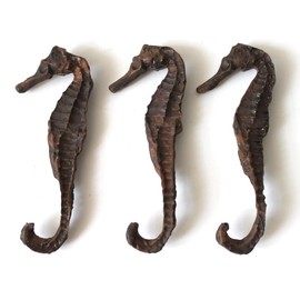 osters muschel-sammler-shop 3 Seepferdchen ca. 9cm aus Gießharz - wie echt