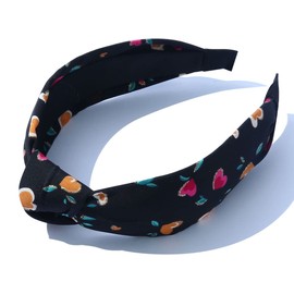 Diademas anudadas con estampado floral para mujer, 4 paquetes de patrones vintage con corazones brillantes, diademas de moda para el cabello de mujer, accesorios coloridos para el cabello al aire libre