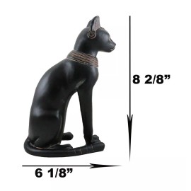 Ancient Egyptian Goddess Bastet Statue In Rustic Clay Finish Temple Bast Decor