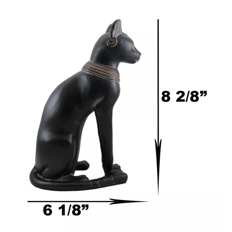 Ancient Egyptian Goddess Bastet Statue In Rustic Clay Finish Temple