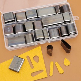 JMZLLRX 56 PCS Multiple Shapes Hollow Punch Cutter Tool, 55 PCS Leather Hole Punch Tool with Perforated Matting, Leather Crafting Tools for DIY Leather Crafts