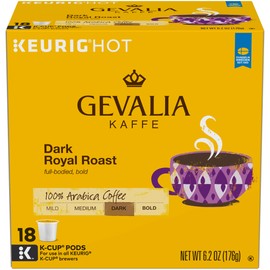 Gevalia Dark Royal Roast K-Cup Coffee Pods (18 Pods)