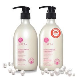 Luseta Glossy Pearl Shampoo and Conditioner Set Smooth & Moisturize, Add Shine and Helps Tame Frizz,Hydrating for Damaged Hair, Detangle,Nourish Stran