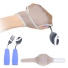Ehucon Adaptive Cutlery with Universal Elastic Utensil Holder Cuff Set,Eating