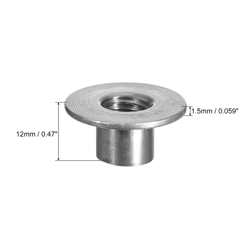uxcell M10 T-Nuts, 24pcs Carbon Steel Tee Nuts, Round Base