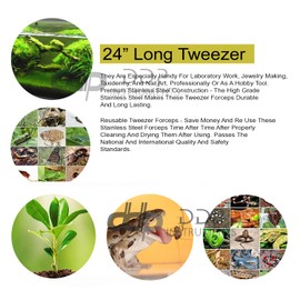 DDP Industrial Tweezers Forceps Stainless Steel For Jewelry-making, Nail, Laboratory Work 24 Inches Length