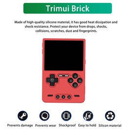 NOUKAJU Case for Trimui Brick, Game Console Case with Lanyard,Anti-Drop, Anti-Scratch,Shockproof,Silicone Protective Cover for Trimui Brick Handheld Game Console(Red)