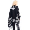 BYOS Womens Winter Reversible Swirl Pattern Open Front Shawl Warp