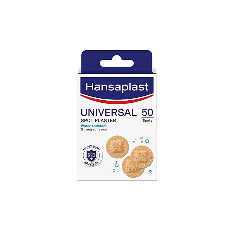 Hansaplast Universal Spots Plasters Water-Resistant and Strong Adhesion, 50 Strips