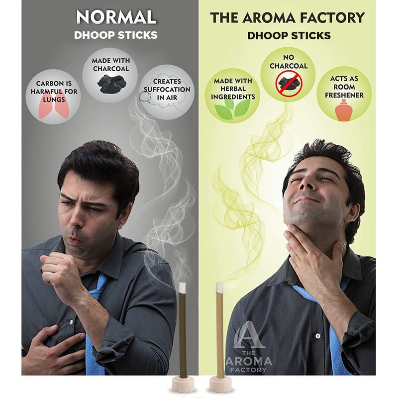 The Aroma Factory Dhoop batti, No Bamboo Herbal Dhoop Sticks