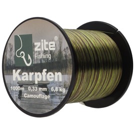 Zite Fishing Monofilament Fishing Line in Camouflage - Carp Line 0.28 mm - 0.37 mm 1000 m Spool - Abrasion-Resistant Carp Line Nylon Line - Ideal for Carp Fishing (0.33 mm)