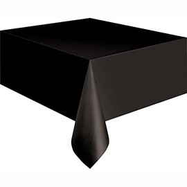 Unique Party Black Plastic Tablecloth, 108" x 54"