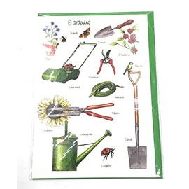 Greetings Card Gardening Design 7x5 Blank. Card for Any Occasion for that Gardening Person. Father's Day, Mother's Day, Any Occasion.