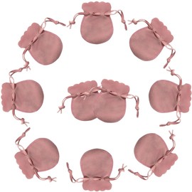 wanerxin 10pcs Mini Small Velvet Drawstring Pouches Gift Bags for Jewelry,Ring,Earrings,Earphone,Wedding Favors, Party Favors,2.7" X 3.7"(pink)