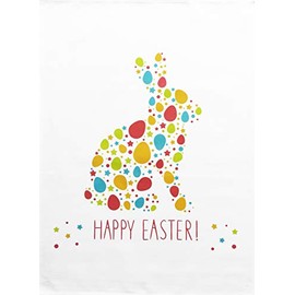 Half a Donkey Happy Easter - Easter Bunny Large Cotton Tea Towel