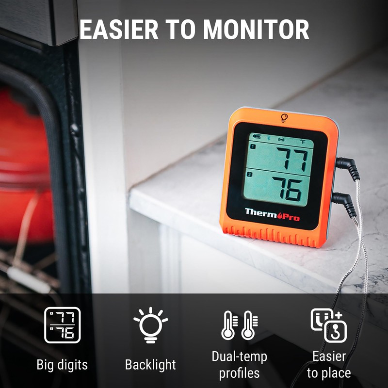 ThermoPro 650 ft Wireless Meat Thermometer Digital for Grilling and