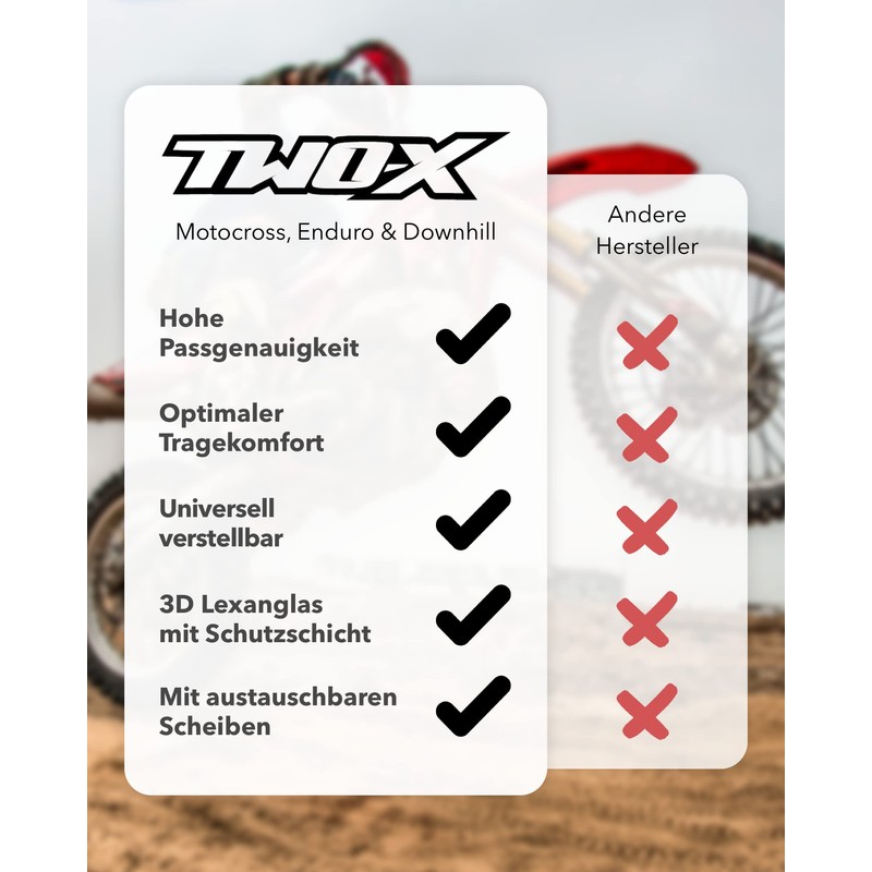 Two-X Race Motocross / Enduro Cross Goggles, Mirrored Lens, Iridium