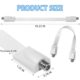 KEECAO Window/Door Feed Through Coaxial Cable, Extreme Slim F Female to Female White for Window, Door 0.85ft 1 Pack