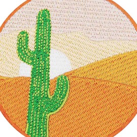 Desert Cactus Embroidered Iron on Sew on Patch