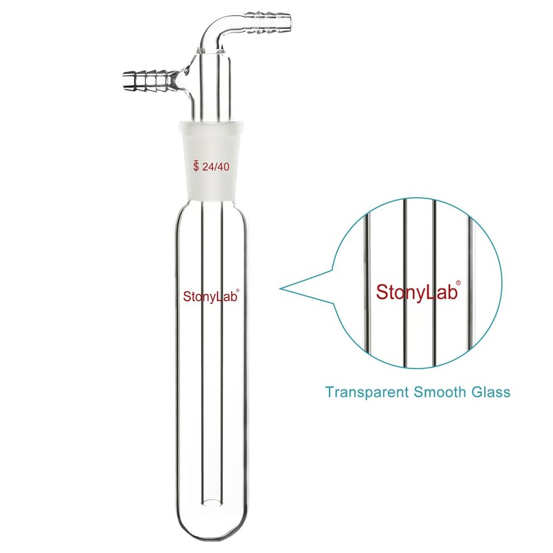 stonylab Glass Vacuum Cold Trap Bubbler with 10mm Serrated Hose,