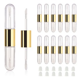 COSIDEA 12pcs Gold Flat 4ml*2 dual Ended lip gloss tubes 8ml double end lipgloss tube container