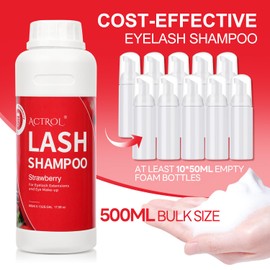 ACTROL Lash Shampoo Strawberry 500ml Eyelash Shampoo Lash Wash Shampoo Lash Cleanser Foam