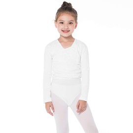Bezioner - Suéter de ballet para niñas, Blanco, X-Large
